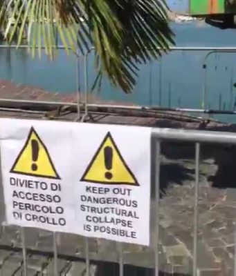 Desenzano, crolla il lungolago: transennata la porzione di strada