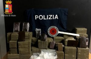 Architetto arrestato per droga: 60 kg di hashish e 800 g di cocaina
