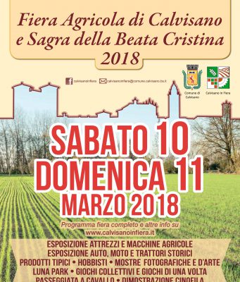 Fiera agricola di Calvisano. Sabato 10 e domenica 11 marzo 2018