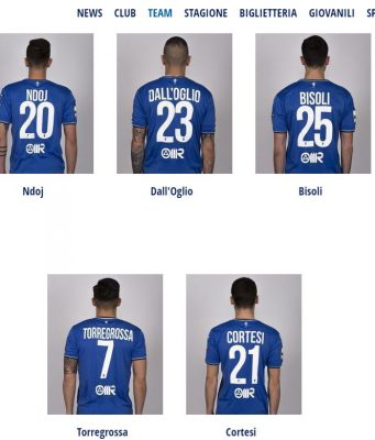 Il Brescia Calcio toglie Andrea Caracciolo dalla rosa del sito ufficiale