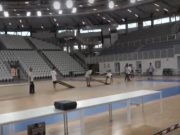 PalaLeonessa: le immagini esclusive della posa del parquet con ospite speciale