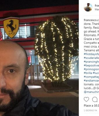 Francesco Cigarini è tornato al lavoro in Ferrari: il messaggio di Pedrini