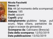 Scomparso da Calvisano Nicola Facchetti