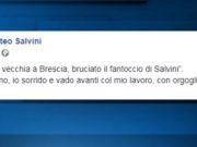 Bruciato il fantoccio di Salvini, la replica: “Sorrido e vado avanti”