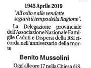 Messa per l’anniversario di Benito Mussolini: scoppia la polemica