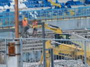 Lavori in corso al Rigamonti, ruspe in azione sul parterre basso
