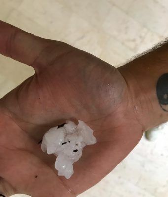 Violento temporale con pioggia e grandine a Brescia