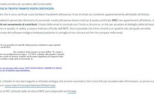 “Irregolarità nel versamento di contributi”, ma la mail è una truffa