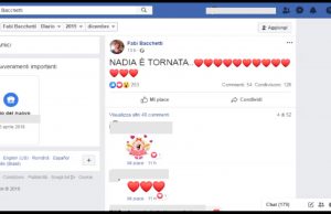 Nadia Bacchetti è tornata. L’annuncio su Facebook del papà. Si cerca Melania