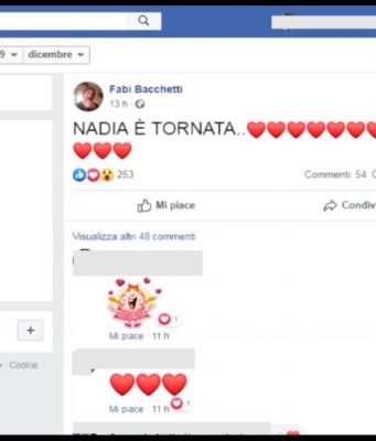Nadia Bacchetti è tornata. L’annuncio su Facebook del papà. Si cerca Melania