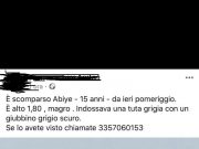 È stato ritrovato Abiye, 15 anni. Sta bene