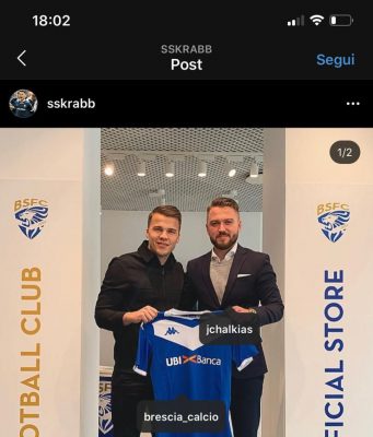 Simone Skrabb è un giocatore del Brescia. La presentazione oggi alle 17.30