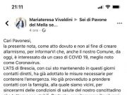 Il Coronavirus è arrivato anche a Pavone Mella. L’annuncio del Sindaco su Fb