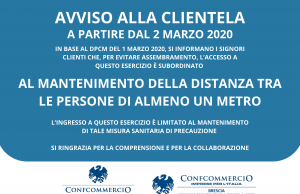 Coronavirus, Confcommercio mette a disposizione le locandine informative