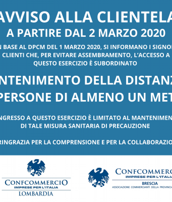 Coronavirus, Confcommercio mette a disposizione le locandine informative