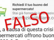 Coronavirus “il buono da 200 euro del supermercato… È una truffa, attenzione!”