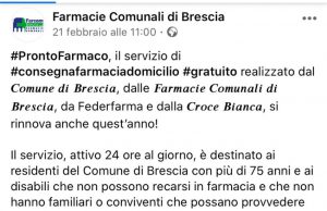 Coronavirus, #PRONTOFARMACO, consegna gratuita di farmaci a ultra 75enni 24 ore su 24