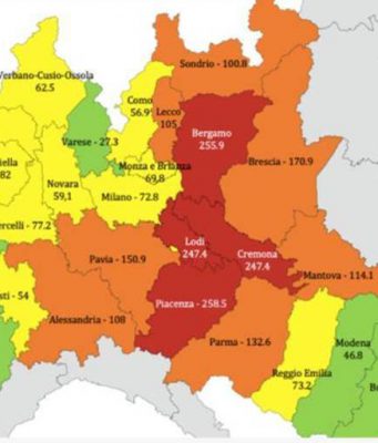 Coronavirus, “l’epidemia della A21”. Uno studio evidenzia come le province più colpite siano sul percorso della A21