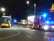 Principio d’incendio sull’autobus in via Collebeato
