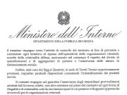 Circolare a Prefetti e Questori: “Massimo impegno nell’attività di controllo”