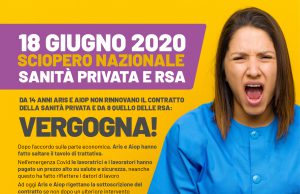 18 giugno, lavoratrici e lavoratori della Sanità Privata e Rsa, scendono in SCIOPERO