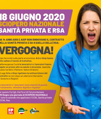 18 giugno, lavoratrici e lavoratori della Sanità Privata e Rsa, scendono in SCIOPERO