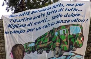 Nuovo striscione degli Ultras 1911: “Un calcio senza valori”