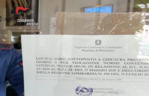 Norme anti-covid non rispettate, chiuso bar di Pontevico per 5 giorni
