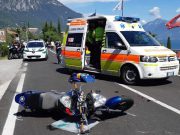 Incidente sulla Gardesana: 65enne soccorso in eliambulanza