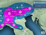 Neve in arrivo anche sulla nostra provincia. Previsti tra 10 e i 20 cm. Le previsioni di 3B Meteo