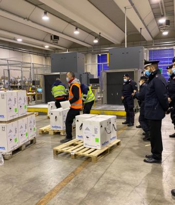 Arrivati a Montichiari i vaccini per Brescia, Bolzano, Trento, Verona e Vicenza