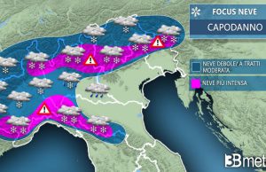 Il 2021 arriva con il maltempo, attesa anche la neve