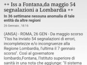 Iss alla Lombardia: “54 segnalazioni di errori da maggio”