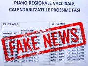 Online una calendarizzazione dei vaccini, la Regione smentisce “è una fake news”