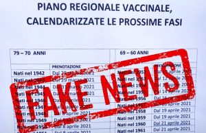 Online una calendarizzazione dei vaccini, la Regione smentisce “è una fake news”