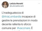Letizia Moratti all’attacco, nuovamente, di AriaLombardia, “incapace di gestire le prenotazioni”