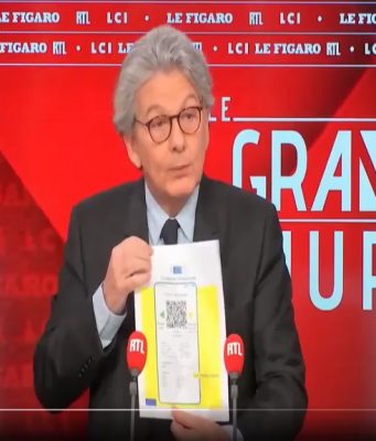 Ecco il “passaporto sanitario”. Sarà pronto tra tre mesi. L’anteprima del Commissario Breton a RTL Francia