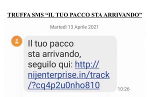 “Il tuo pacco sta arrivando, seguilo qui”, ma il link è una truffa