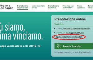 Dose “booster”, via alle prenotazioni per i sanitari