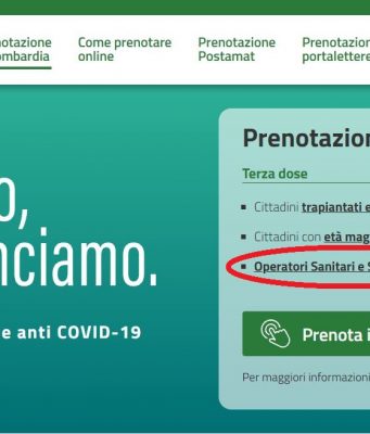 Dose “booster”, via alle prenotazioni per i sanitari
