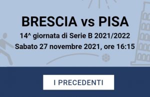 Brescia – Pisa: scontro in vetta con i precedenti a favore