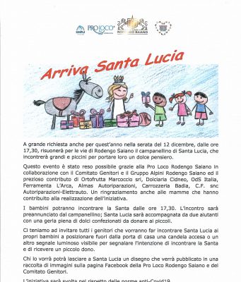 A Rodengo Saiano un pomeriggio con Santa Lucia