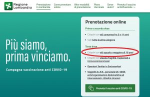 Terza dose: prenotazioni aperte per giovani di 16 e 17 anni