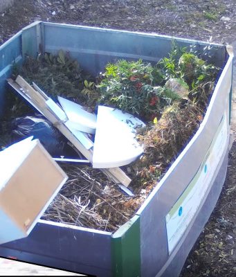 Getta i mobili nel greenbox: foto e multa “salata”