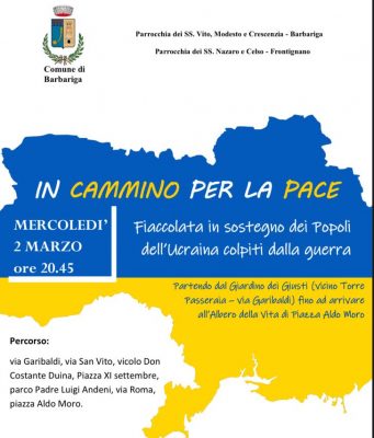 Barbariga, alle 20.45 la fiaccolata “in cammino per la pace”