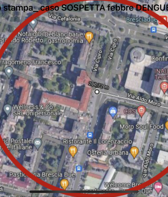 Brescia, caso sospetto di “febbre Dengue” in via Cipro