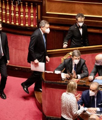 Crisi Governo, la diretta dal Senato e il discorso di Draghi