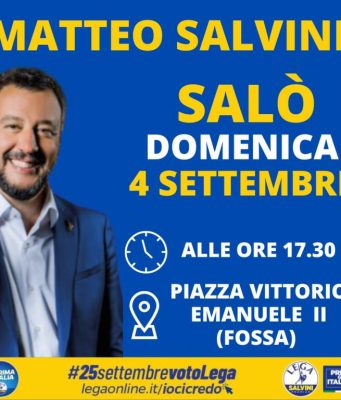 Elezioni ‘22, Matteo Salvini alle 17.30 a Saló