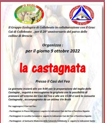 “I 20 anni del Parco delle Colline”, biciclettata e castagnata