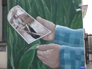 A Fiesse il muro ferito della banca, rinasce con un murales